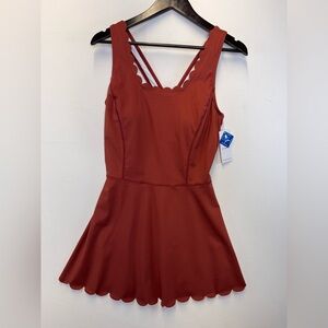 Scalloped Rust Athletic Dress